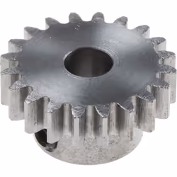 Module = 1 Nombre de dents = 20 Matériau = Acier Diamètre d'alésage = 6mm Diamètre du moyeu = 14mm Diamètre Primitif = 20mm L ...
