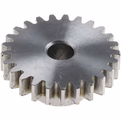 Module = 1 Nombre de dents = 25 Matériau = Acier Diamètre d'alésage = 6mm Diamètre du moyeu = 14mm Diamètre Primitif = 25mm L ...