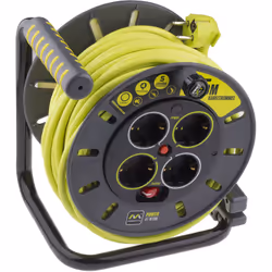 Type = Bobine de câble Longueur de câbles = 25m Nombre de prises = 4 Type de prise = Type F - Schuko allemand Tension = 240 V ...