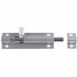 Matériau = Aluminium Longueur = 75mm Verrou à pêne droit, en aluminium. Verrou à pêne droit, en aluminium