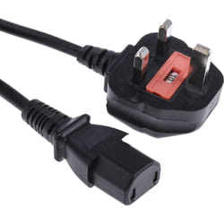 Câble d'alimentation, Noir, Connecteur C17, cei vers Fiche britannique, 250 v / 10 a, 2m ( Prix pour 1 )