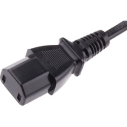 Rs Pro - Câble d'alimentation, Noir, Connecteur C17, cei vers Bipolaire, fiche mâle chinoise, 250 v / 10 a, 2m ( Prix pour 1 )
