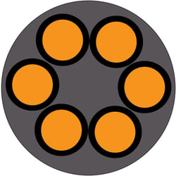 Rs Pro - Câble d'alimentation 6G1,5 mm², gaine pvc Gris, Retardant à la flamme, 50m ( Prix pour Bobine de 50 Mètres )