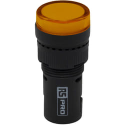 Voyant lumineux led Rs Pro Jaune 24V c.a. / v c.c., ø découpe 16mm, Montage panneau, IP40 ( Prix pour 1 )