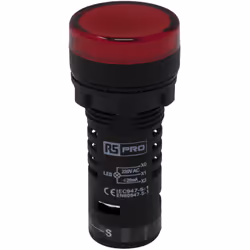 Tension Nominale = 230V c.a. Couleur de lampe témoin = Rouge Diamètre de découpe = 22mm Type de lampe = LED Type de montage = ...