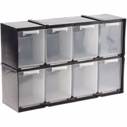 Tiroirs = 8 Matériau du boîtier = Plastique Hauteur = 208mm Largeur = 325mm Profondeur = 90mm Tiroirs transparents = Oui Maté ...