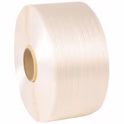 Tension de rupture = 330kg Matériau de cerclage = Polyester Largeur de cerclage = 15mm Longueur de cerclage = 1100m Couleur = ...