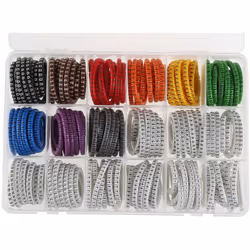 Type d'accessoires ou kit = Cable Marker Quantité = 4500 Diamètre du câble = 0.75 ? 3.5mm Légende = -, +, 0 ? 9, Earth, L, N, ...