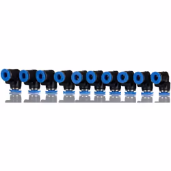 Type de raccords pneumatiques = Adaptateur tube à tube coudé Type de connexion = Tube à tube Connecteur A = Enfichable 6 mm M ...