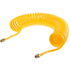 Tuyau spiralé, avec raccord bsp 1/4 pouce mâle, Jaune, Diam.ext 8mm, Long. 4m ( Prix pour 1 )