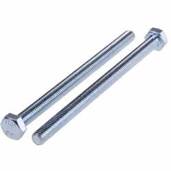 Longueur = 90mm Taille de filetage = M6 Matériau = Acier Finition = Zingué Clé requise. Vis de réglage 8.8 BZP à filetage mét ...