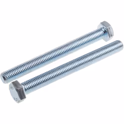 Longueur = 120mm Taille de filetage = M12 Matériau = Acier Finition = Zingué Clé requise. Vis de réglage 8.8 BZP à filetage m ...