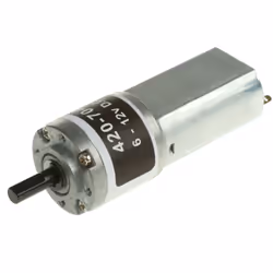 Tension d'alimentation = 12 V Type de moteur V c.c. = Motoréducteur à balais Gamme de puissance = 1,5 W Vitesse de sortie = 7 ...
