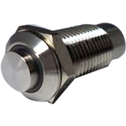 Bouton-poussoir, Verrouillable lumineux, LED Rouge, Unipolaire à une direction, 5 mA, Argent, Montage panneau ( Prix pour 1 )