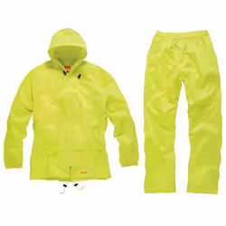 Combinaison imperméable 2 pièces avec coutures contrecollées. Cordons de serrage et boutons pression pour une solution imperm ...