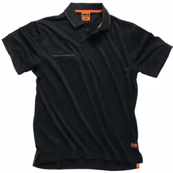 Polo noir Worker en tissu léger et facile d'entretien pour un confort optimal toute la journée. Poitrine gauche vierge, idéal ...