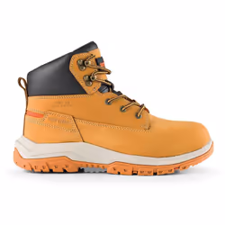 Chaussures de sécurité avec coque et semelle en acier pour plus de protection. Dessus en cuir nubuck, languette et tour de ch ...
