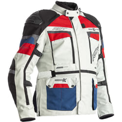 RST Adventure-X Airbag Moto Veste Textile, blanc-rouge-bleu, taille M pour Hommes