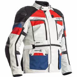 RST Adventure-X Airbag Moto Veste Textile, blanc-rouge-bleu, taille M pour Hommes