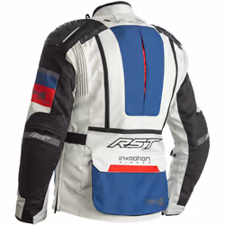 RST Adventure-X Airbag Moto Veste Textile, blanc-rouge-bleu, taille M pour Hommes