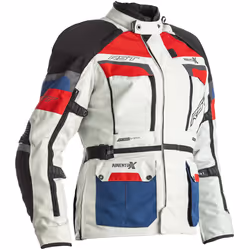 RST Pro Series Adventure-X Veste textile de moto de dames, blanc-rouge-bleu, taille XL pour Femmes