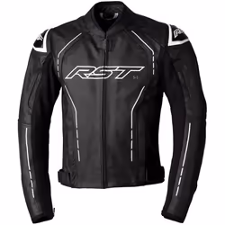 RST S1 Veste en cuir de moto, noir-blanc, taille 40 pour Hommes