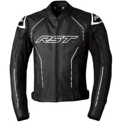 RST S1 Veste en cuir de moto, noir-blanc, taille 40 pour Hommes