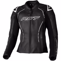 RST S1 Veste en cuir de moto pour dames, noir-blanc, taille L pour Femmes