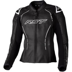 RST S1 Veste en cuir de moto pour dames, noir-blanc, taille L pour Femmes