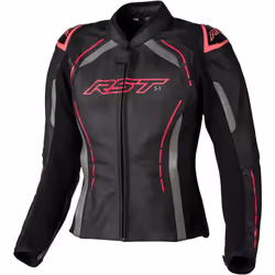 RST S1 Veste en cuir de moto pour dames, noir-rose, taille 2XL pour Femmes