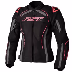 Veste moto textile femme RST S1 Mesh CE - noir/rose fluo - M