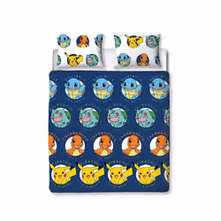 Ensemble de housses de couette et de taies doreiller doubles Pokemon Gotta