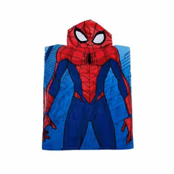 Serviette poncho à capuche - Spiderman - Spider City - 100% coton - Lavable en machine - 50 cm x 115 cm