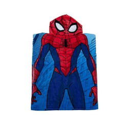 Serviette poncho à capuche - Spiderman - Spider City - 100% coton - Lavable en machine - 50 cm x 115 cm