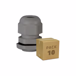 Presse étoupe M16 à filetage métrique ISO - IP68, de couleur gris (RAL7035) - Lot de 10. Ce presse étoupe est équipé d'un joi ...