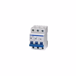 Disjoncteur tripolaire 6A 10kA Courbe D. - Protection des trois phases (3 pôles protégés) - Courant de pointe courbe D : 10 à ...