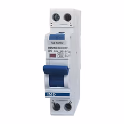 Disjoncteur différentiel 1P+N 6A, 30mA. Pouvoir de coupure 6kA. Type AC, courbe C. Conception ultra compacte de 1 module de 1 ...