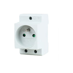 Prise de courant modulaire 16A 250V 2P+T - Fixation rail DIN - Standard FR - IMO