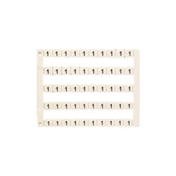 Lot de 50 étiquettes de marquage blanche 5x5mm, impression '1' IMO
