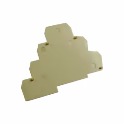 Plaque d'extrémité beige pour borne à trois étages + terre 2.5mm², IMO - Gamme : EPT3E Se monte sur le côté du bloc de joncti ...