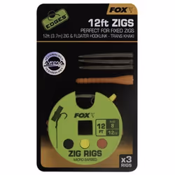 Bas de ligne Fox Edges Zig Rig 12lb 12ft (x3)