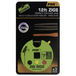 Bas de ligne Fox Edges Zig Rig 12lb 12ft (x3)