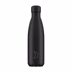Chilly's Monochrome B500MOABL, 500 ml, Utilisation quotidienne, Noir, Acier inoxydable, 24 h, 12 h