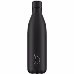 Chilly's Monochrome B750MOABL, 750 ml, Utilisation quotidienne, Noir, Acier inoxydable, 24 h, 12 h