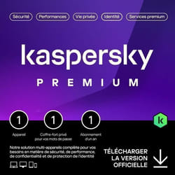 Kaspersky Premium (Total Security) 2025 - (1 Poste - 1 An)  Version Téléchargement