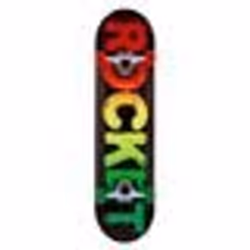 Skateboard Complet - ROCKET - Fade - 8 pouces - Rasta - ABEC 5 - Hardrock Maple - Glisse urbaine