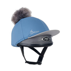 Toque pour casque d'équitation avec pom pom soie LeMieux