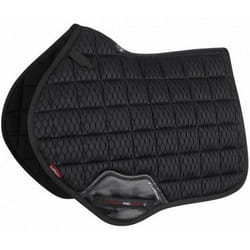 Lemieux - Tapis de selle rectangulaire Close Contact modèle Carbon Mesh en maille technique légère et doublure en bambou noir