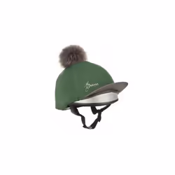 Toque pour casque d'équitation avec pom pom soie LeMieux