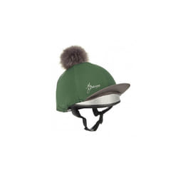 Toque pour casque d'équitation avec pom pom soie LeMieux